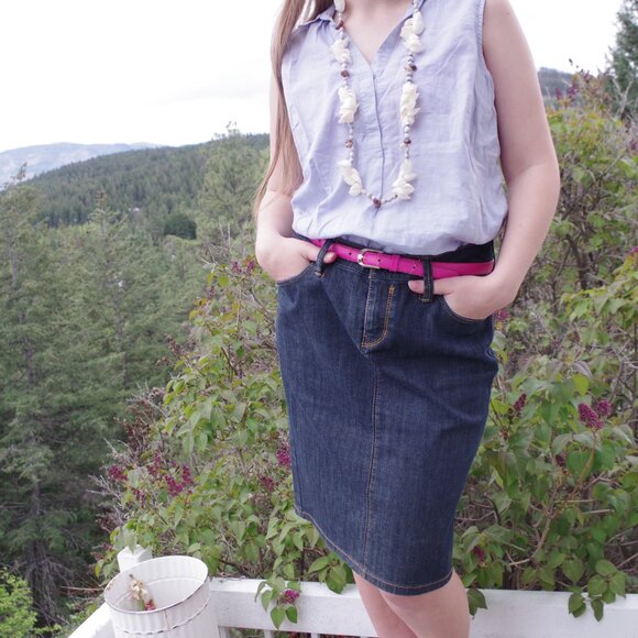 Dark New Esprit Ladies Denim Jean Skirt # 94107 - Picture 6 of 6